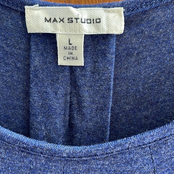 Women’s Max Studio Cold Shoulder Short sleeve top Sz L - Picture 2 of 4